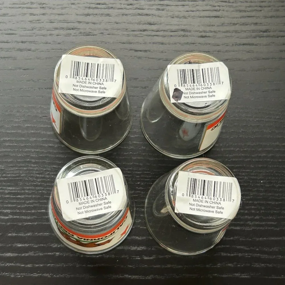 Lot of 4 California Cali Republic Shot Glass Bear Flag Souvenir Decor‎ Gift